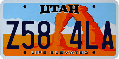 UT license plate Z584LA