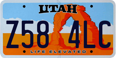 UT license plate Z584LC
