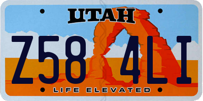UT license plate Z584LI
