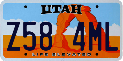 UT license plate Z584ML