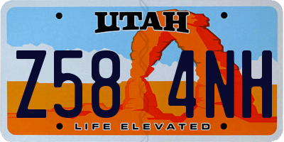UT license plate Z584NH
