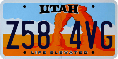 UT license plate Z584VG