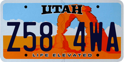 UT license plate Z584WA