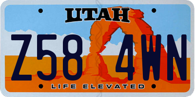 UT license plate Z584WN