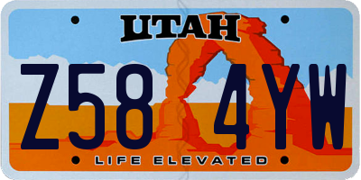 UT license plate Z584YW