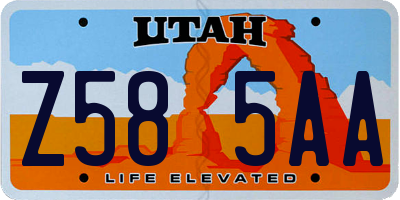 UT license plate Z585AA