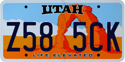 UT license plate Z585CK