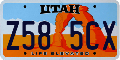 UT license plate Z585CX