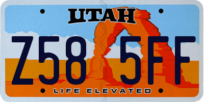 UT license plate Z585FF
