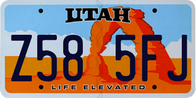 UT license plate Z585FJ
