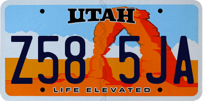 UT license plate Z585JA