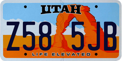 UT license plate Z585JB