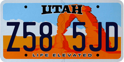 UT license plate Z585JD
