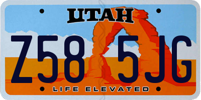 UT license plate Z585JG