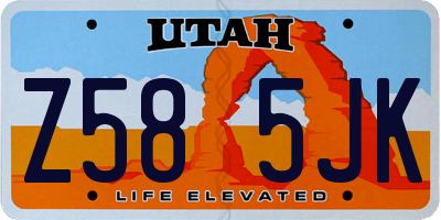 UT license plate Z585JK