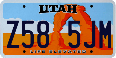 UT license plate Z585JM