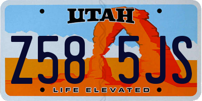 UT license plate Z585JS