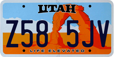 UT license plate Z585JV