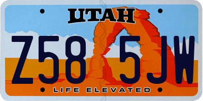 UT license plate Z585JW