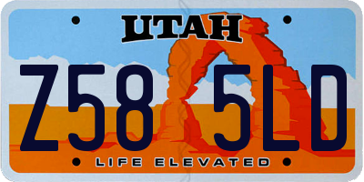 UT license plate Z585LD