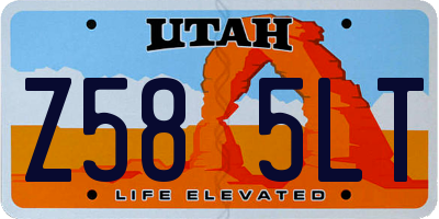 UT license plate Z585LT