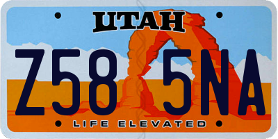 UT license plate Z585NA