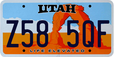 UT license plate Z585QF