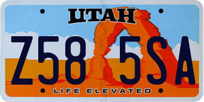 UT license plate Z585SA