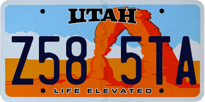 UT license plate Z585TA