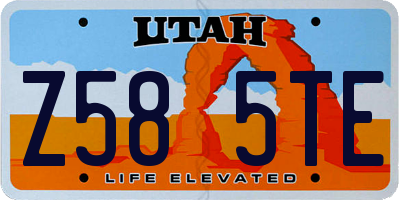 UT license plate Z585TE