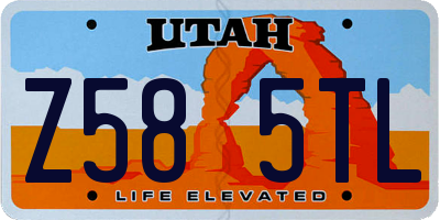 UT license plate Z585TL