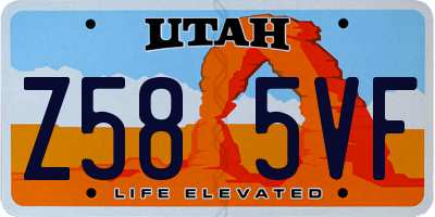 UT license plate Z585VF