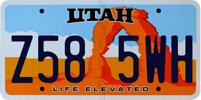 UT license plate Z585WH