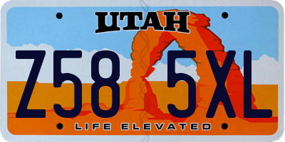 UT license plate Z585XL