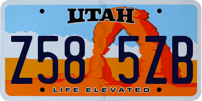 UT license plate Z585ZB