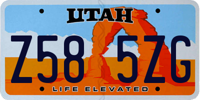 UT license plate Z585ZG