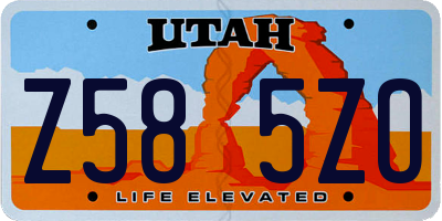 UT license plate Z585ZO