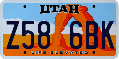 UT license plate Z586BK