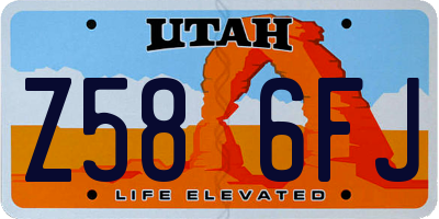 UT license plate Z586FJ