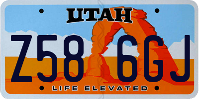 UT license plate Z586GJ