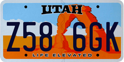 UT license plate Z586GK