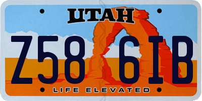 UT license plate Z586IB