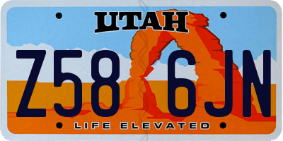 UT license plate Z586JN