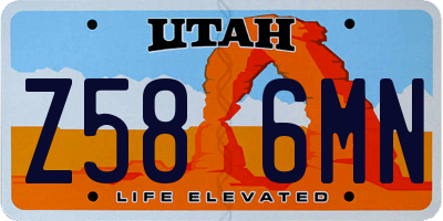 UT license plate Z586MN