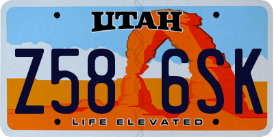 UT license plate Z586SK