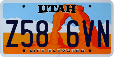 UT license plate Z586VN