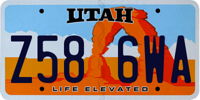 UT license plate Z586WA