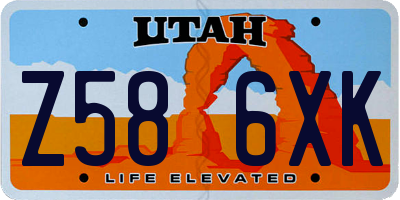 UT license plate Z586XK