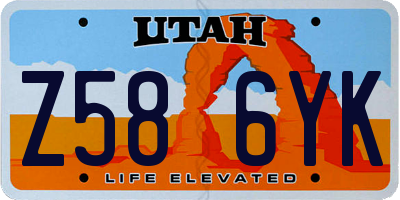 UT license plate Z586YK