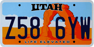 UT license plate Z586YW
